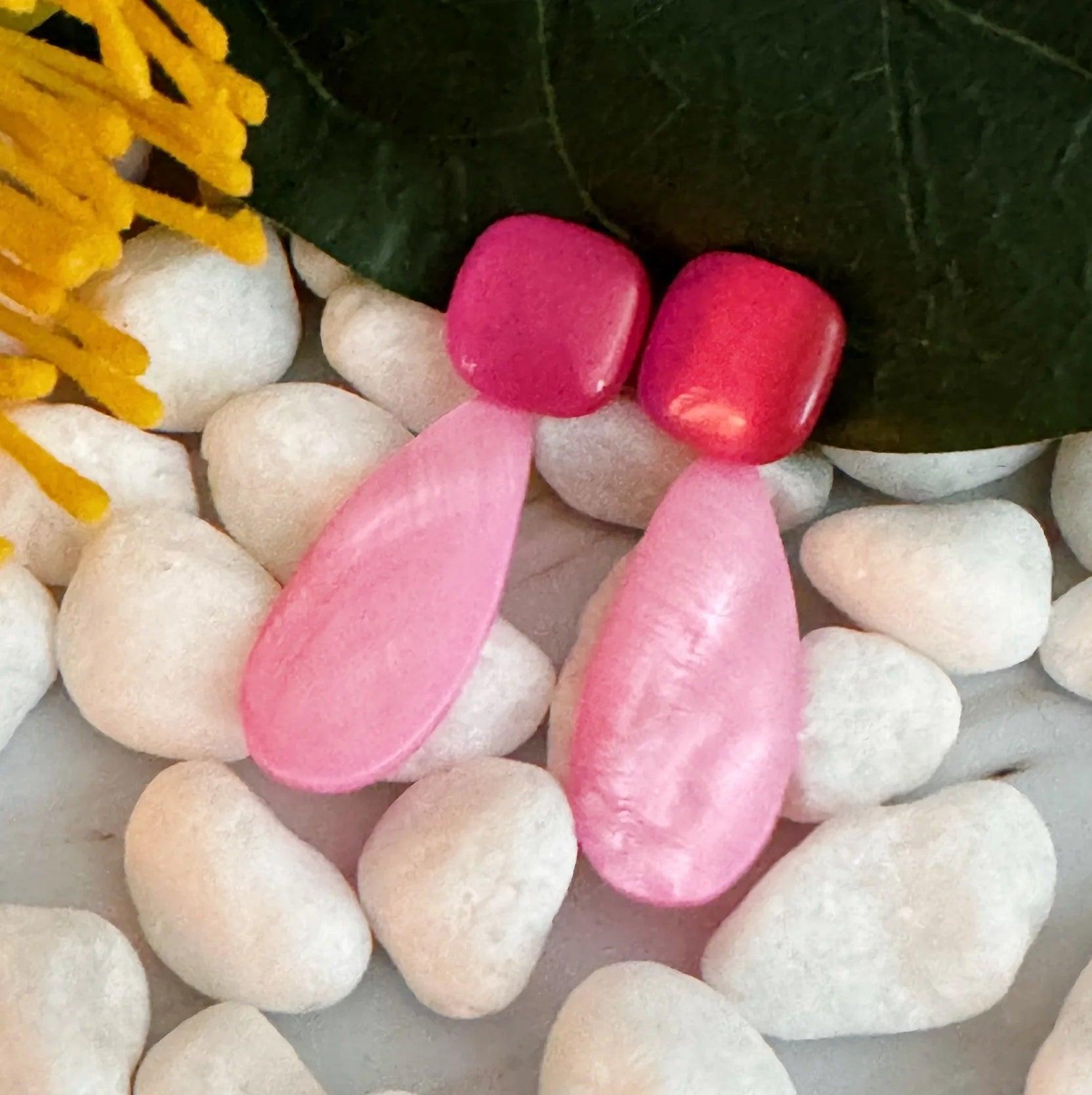 Pastel Breeze Double Stone Earrings Product Image