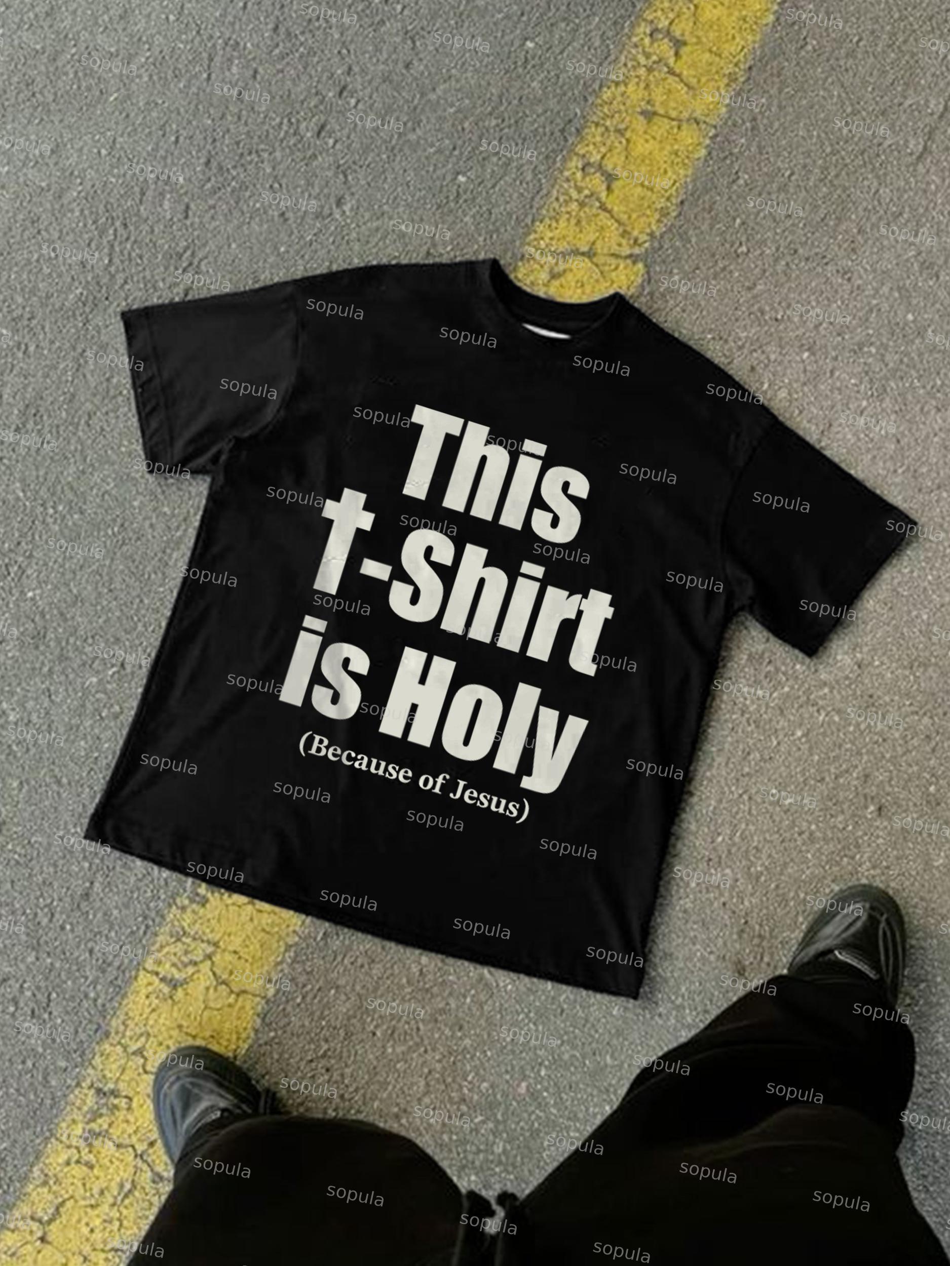 The Sacred Graphic Slogan Transformed By Jesus Cotton T-shirt Product Image