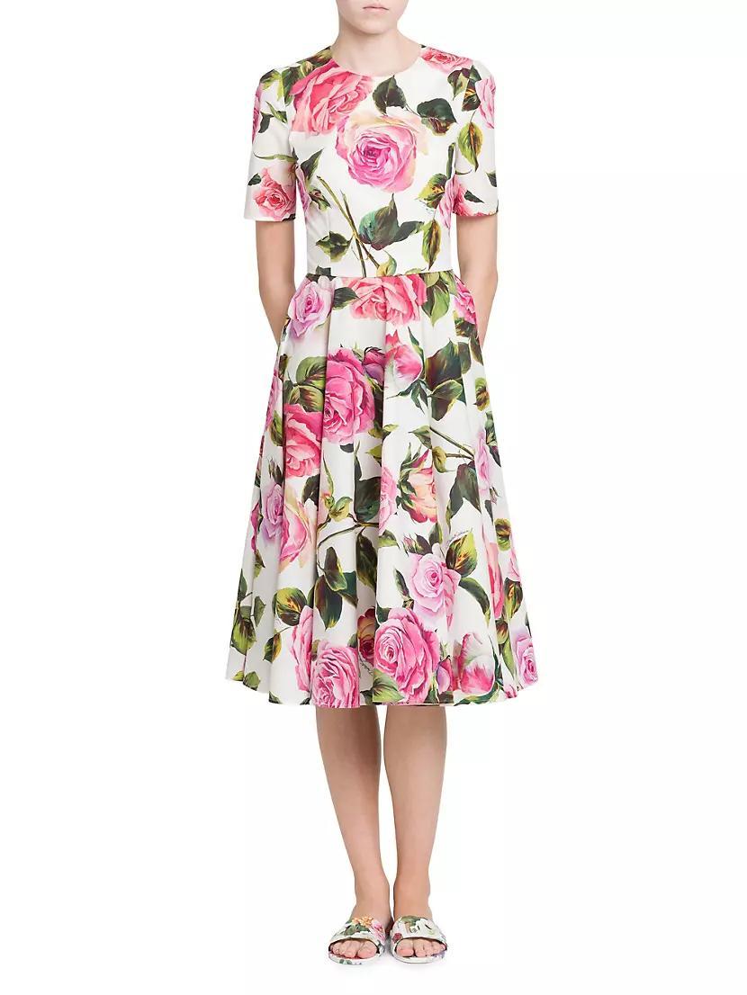 Pink Roses Cotton Dress Product Image