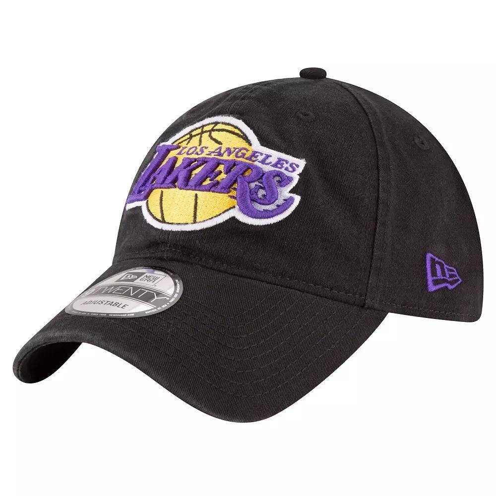Men's New Era Black Los Angeles Lakers Team 2.0 9TWENTY Adjustable Hat Product Image