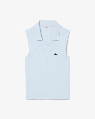 Sleeveless Stretch Knit Tennis Polo Shirt Product Image