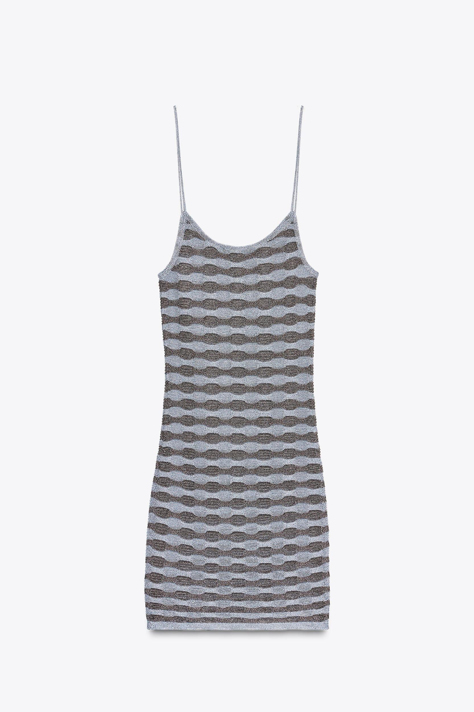 METALLIC THREAD STRIPE DRESS Product Image