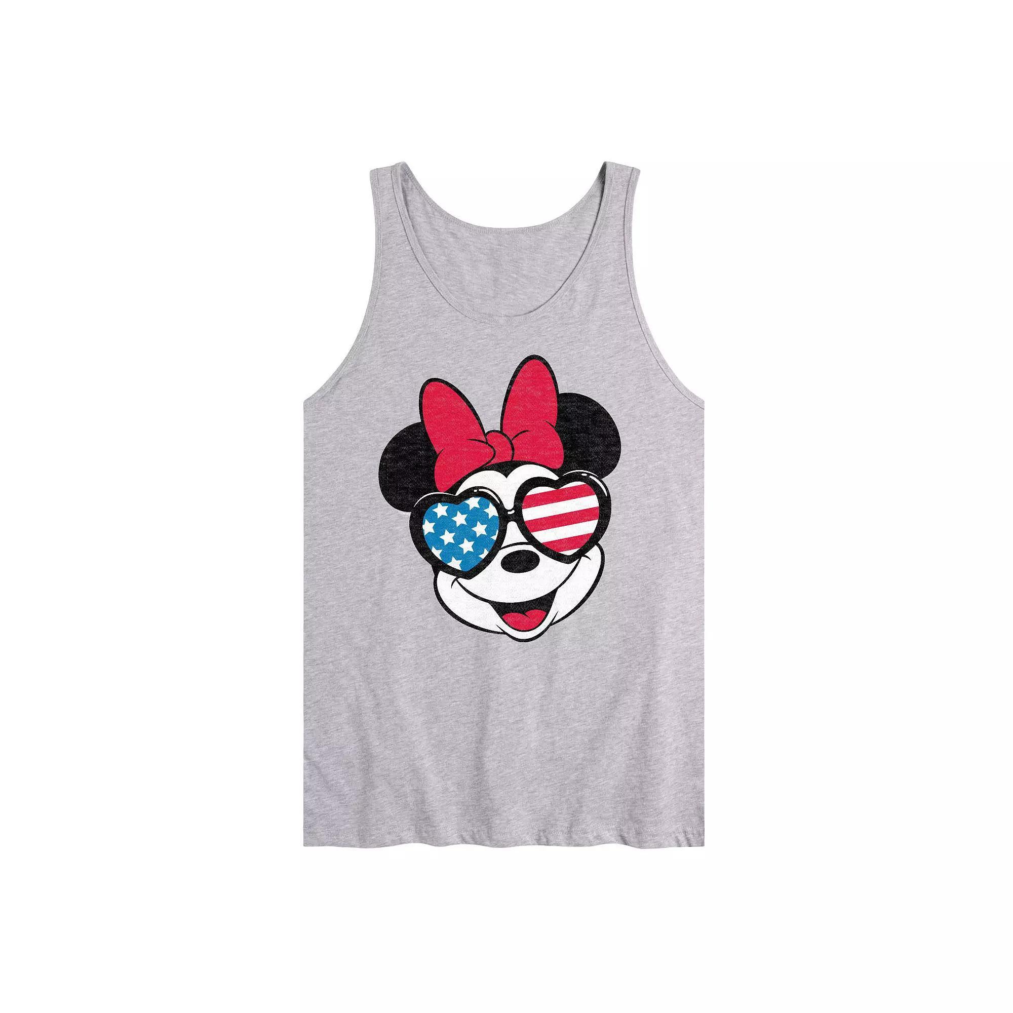 Disneys Minnie Mouse Mens Flag Glasses Tank Top Product Image