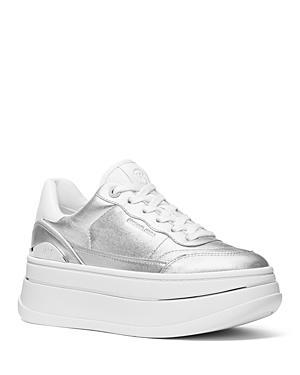 Michael Kors Womens Hayes Metallic Leather Platform Sneakers Product Image