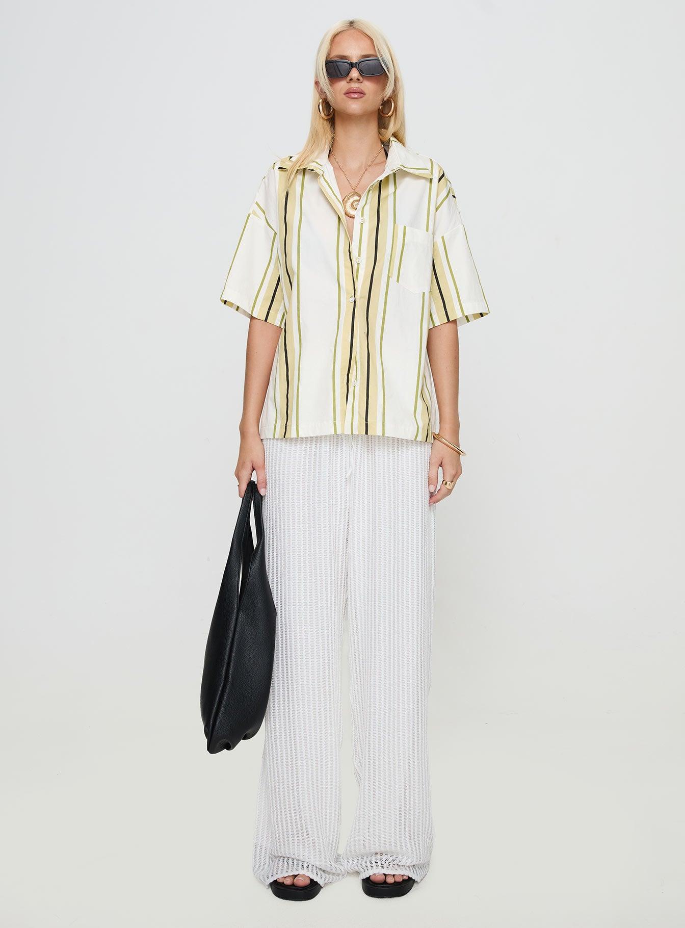 Karyn Top White / Yellow Stripe Product Image