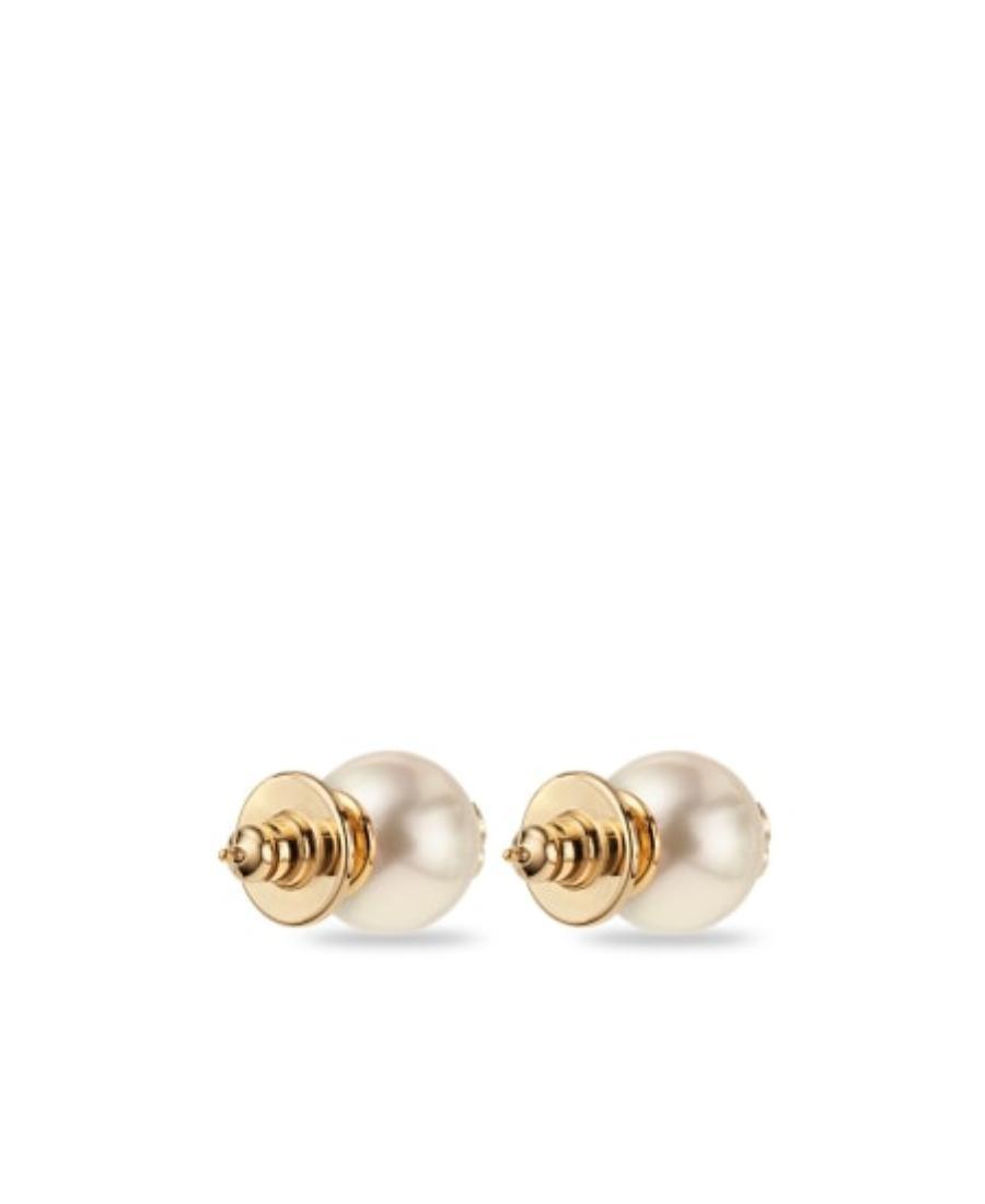 JIMMY CHOO Gold-finish Metal Jc Pearl Stud Earrings Accessories In White Product Image