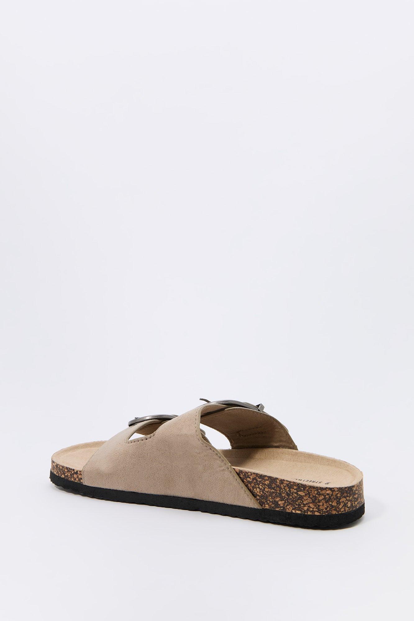 Faux Suede Buckle Cork Sandal Female Product Image