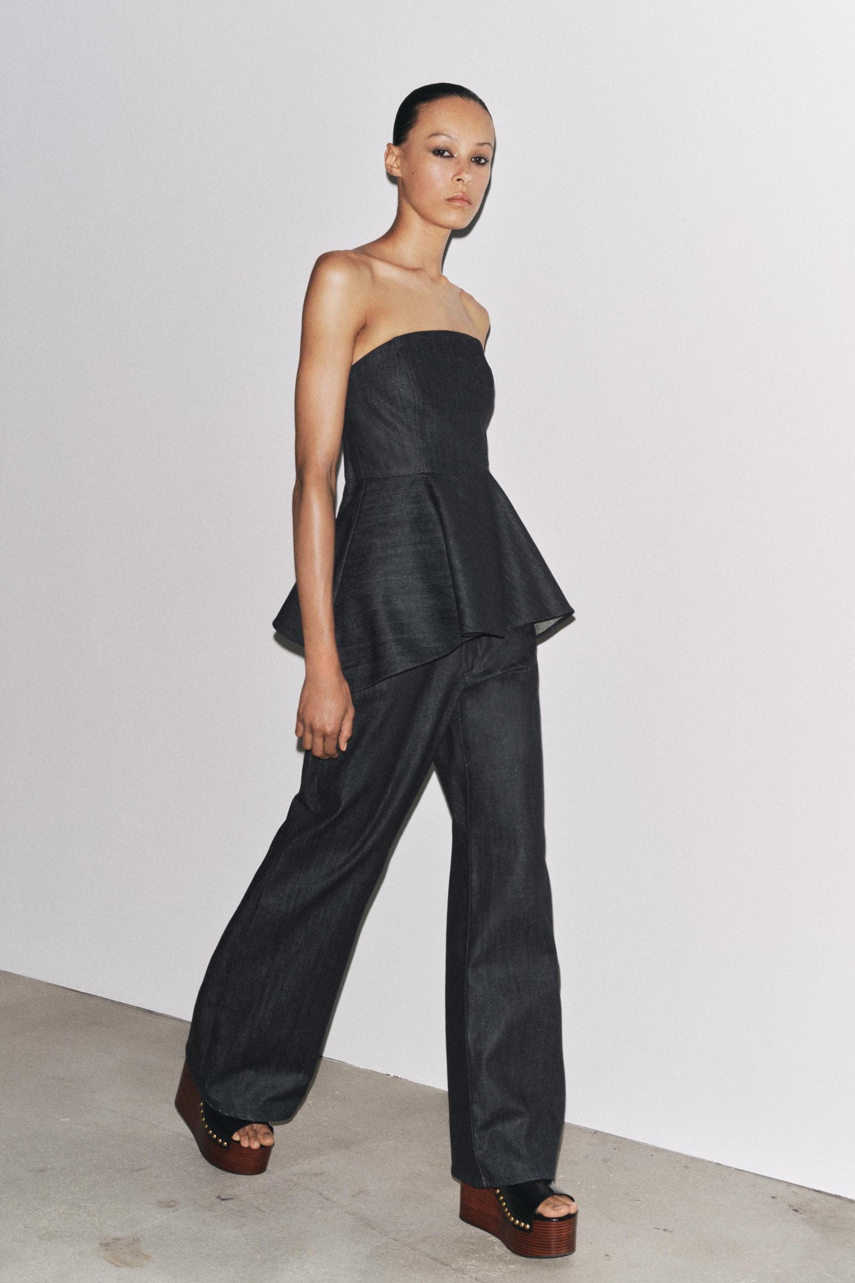 ZW COLLECTION WIDE LEG LOW RISE JEANS Product Image
