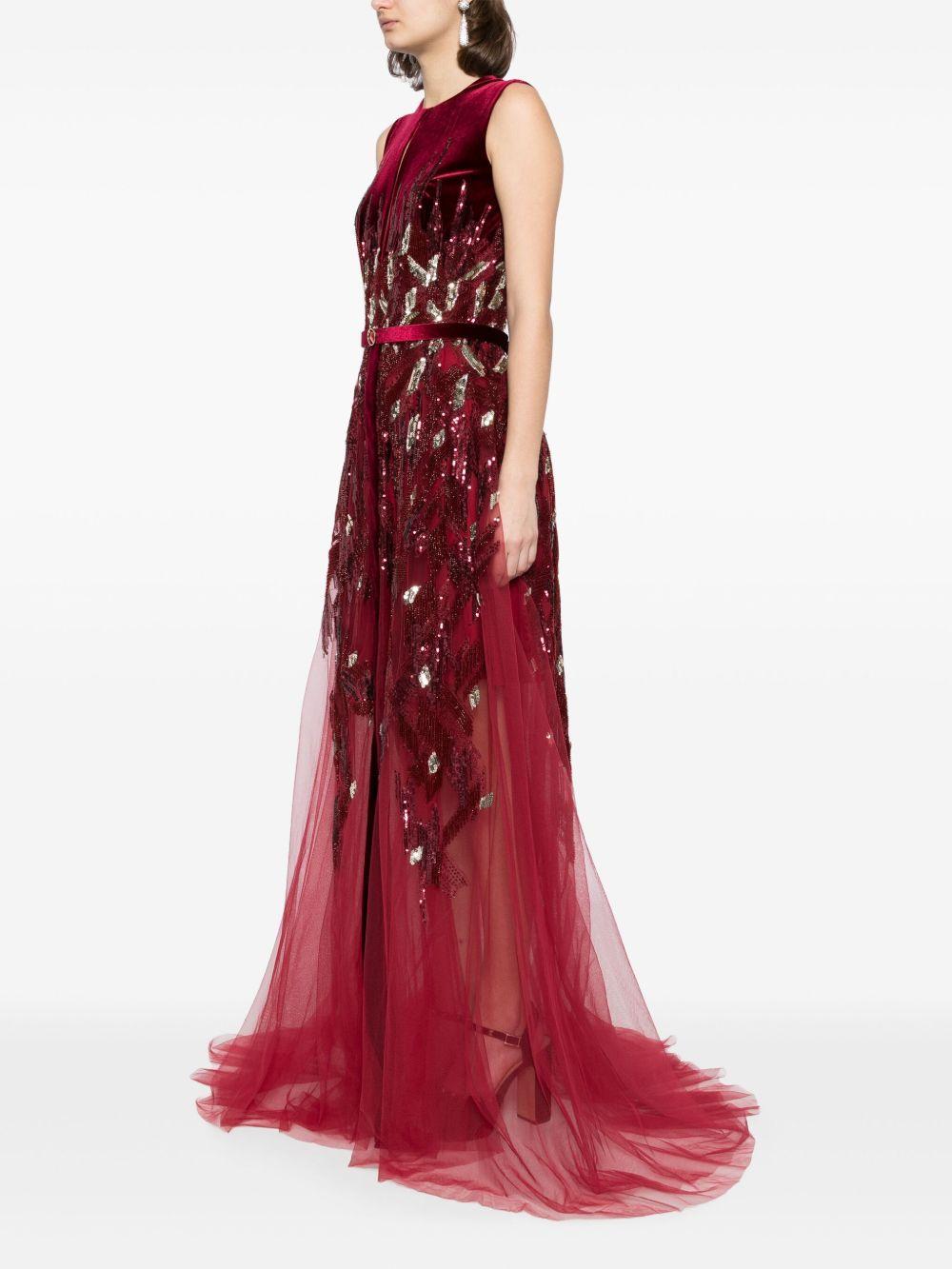 velvet embroidered dress Product Image