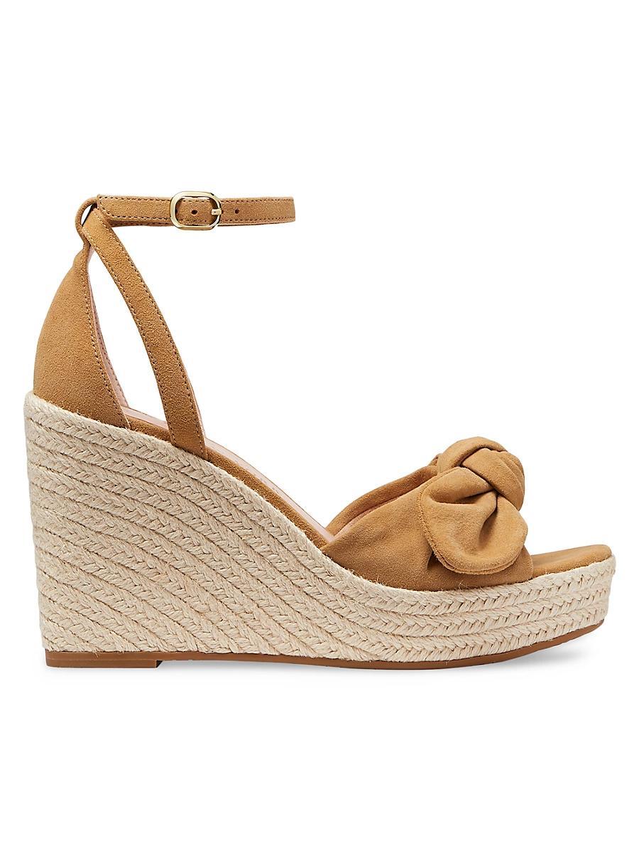 kate spade new york Tianna Metallic Leather Bow Platform Wedge Espadrille Sandals Product Image