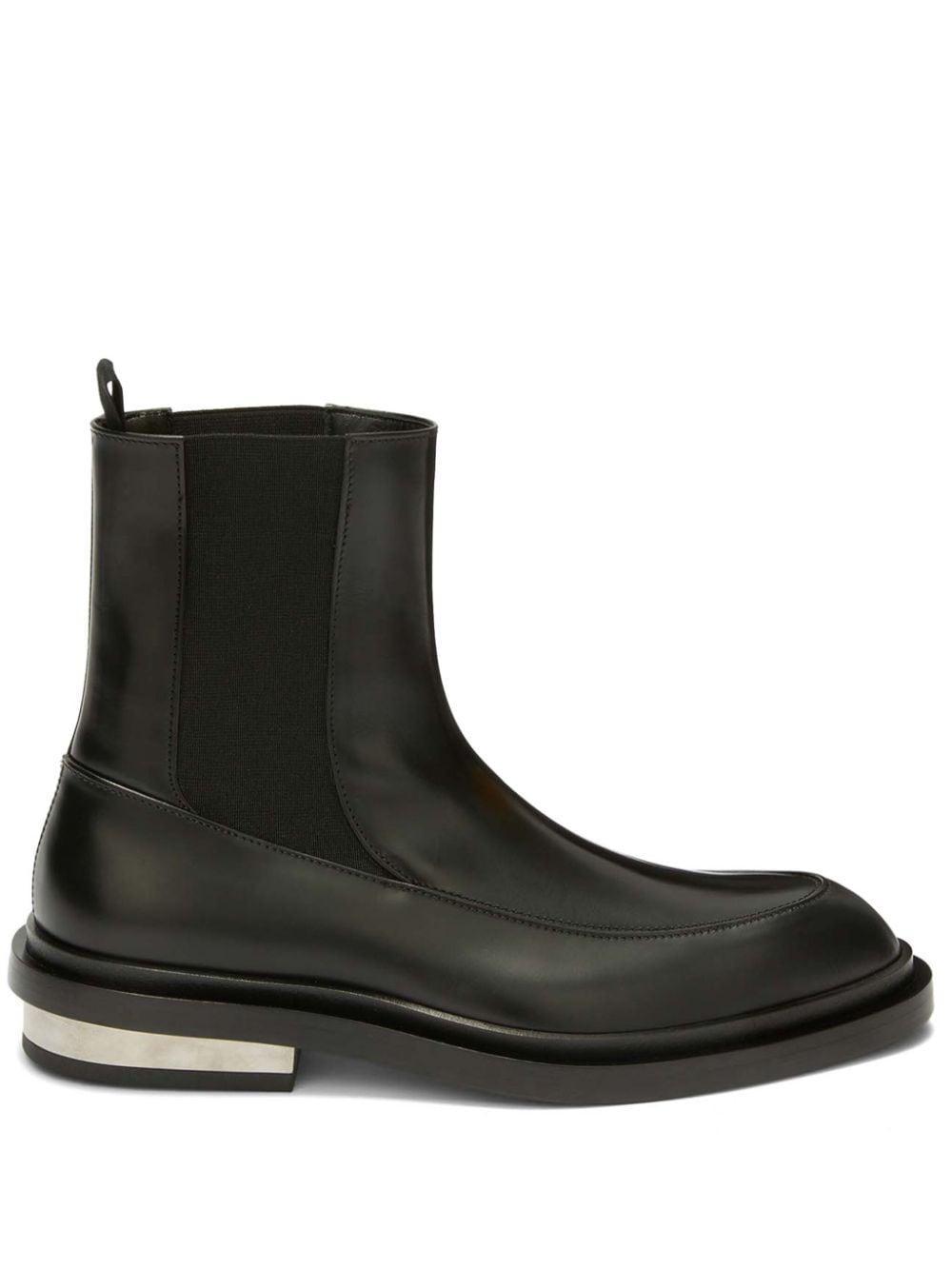 Leather Ankle Boots In Black Product Image