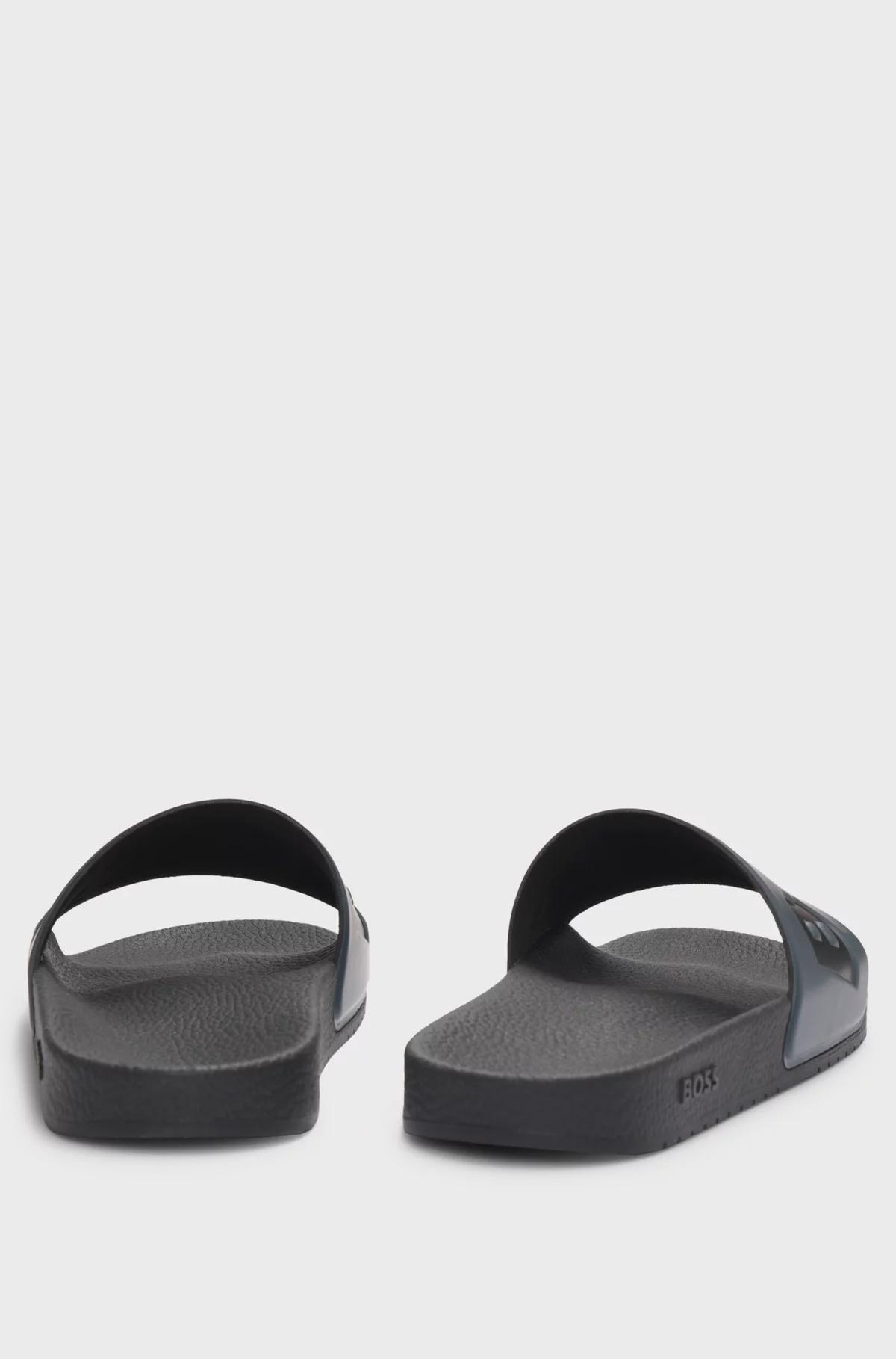 Boss Italian-Made Slides with Large Logo Detail Product Image