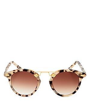 St. Louis Round Gradient Sunglasses, Rose/White Tortoise Product Image