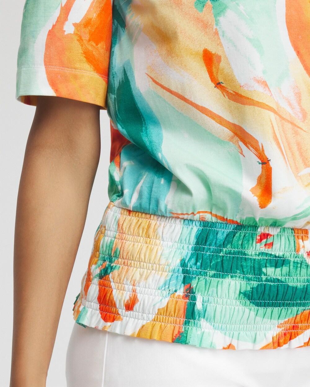 Touch of Cool™ Abstract Smocked Waist Tee Product Image
