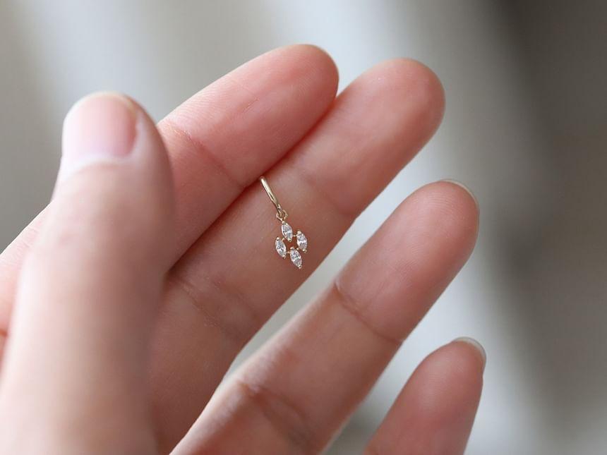 Rhinestone Sterling Silver Drop Earring Product Image