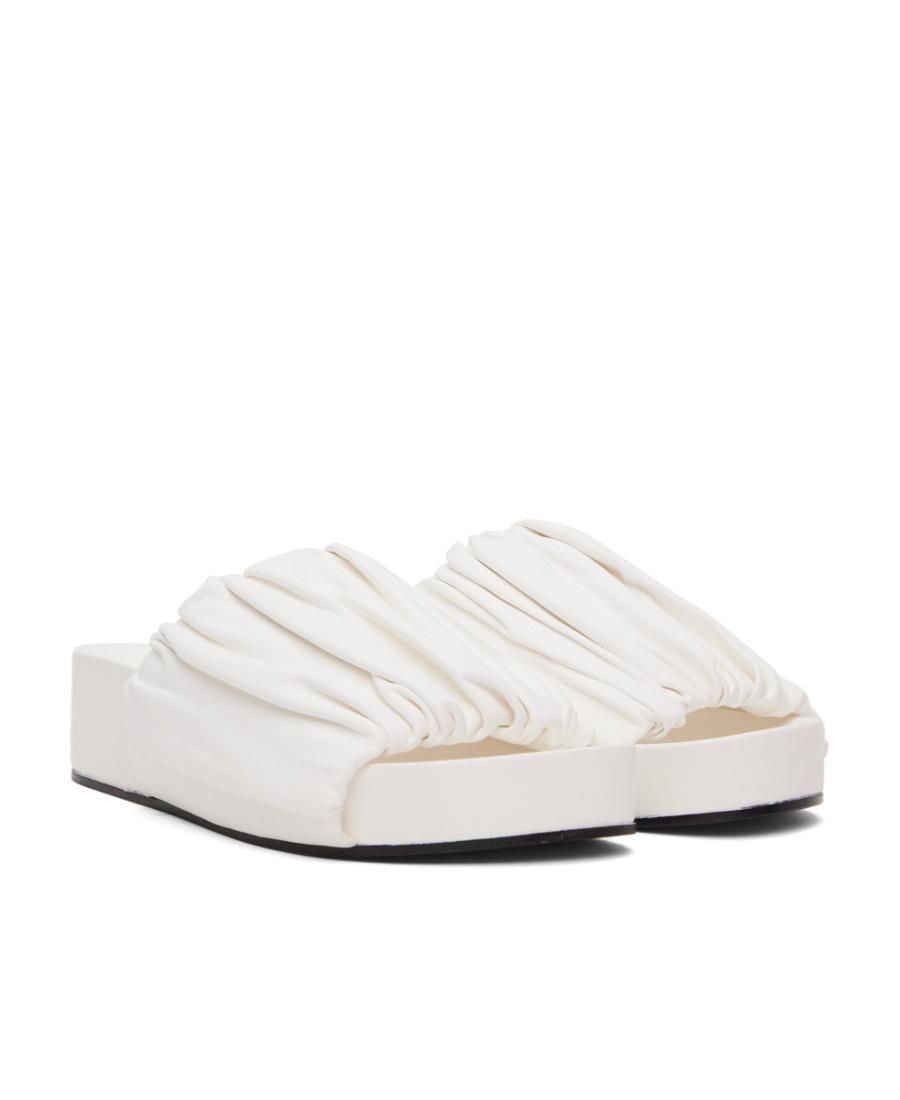 JIL SANDER Ruched Platform Sandals In White Product Image