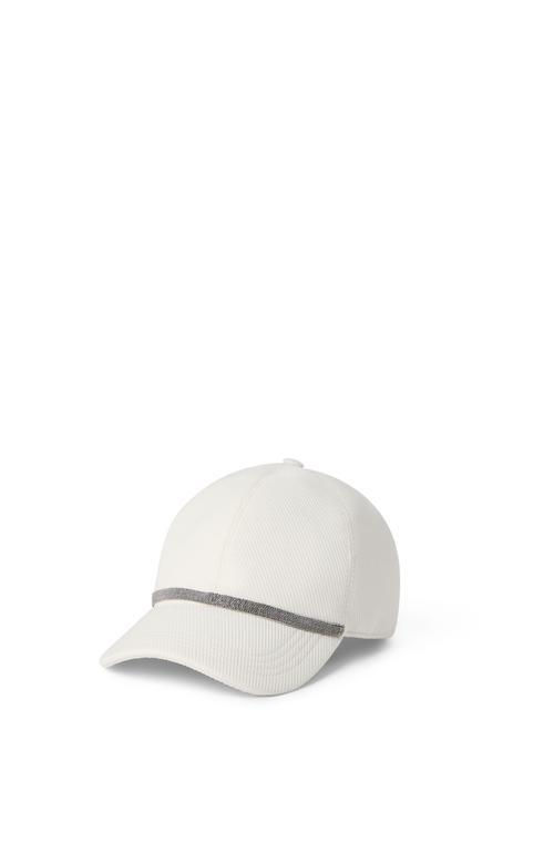 BRUNELLO CUCINELLI Baseball Cap With Monili In Panama Product Image
