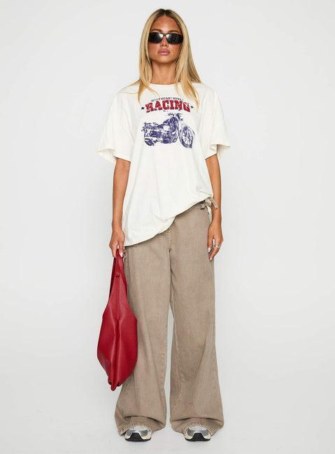 West Coast Style Oversized Tee White Product Image