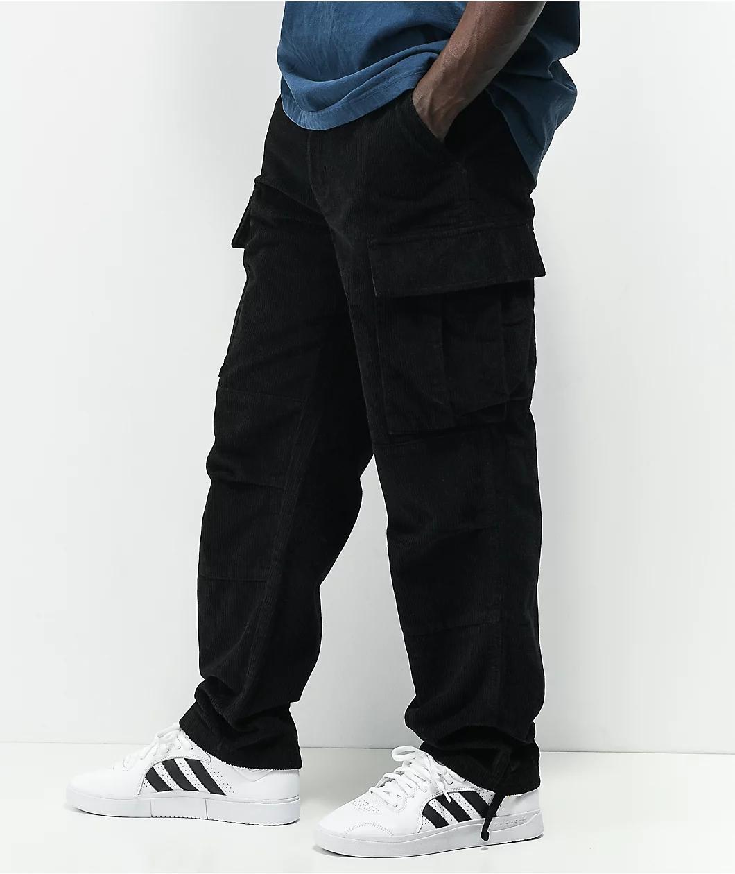 Empyre Black Corduroy Cargo Skate Pants Product Image