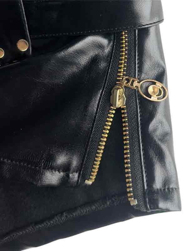 Dark leather hollow Shorts Product Image