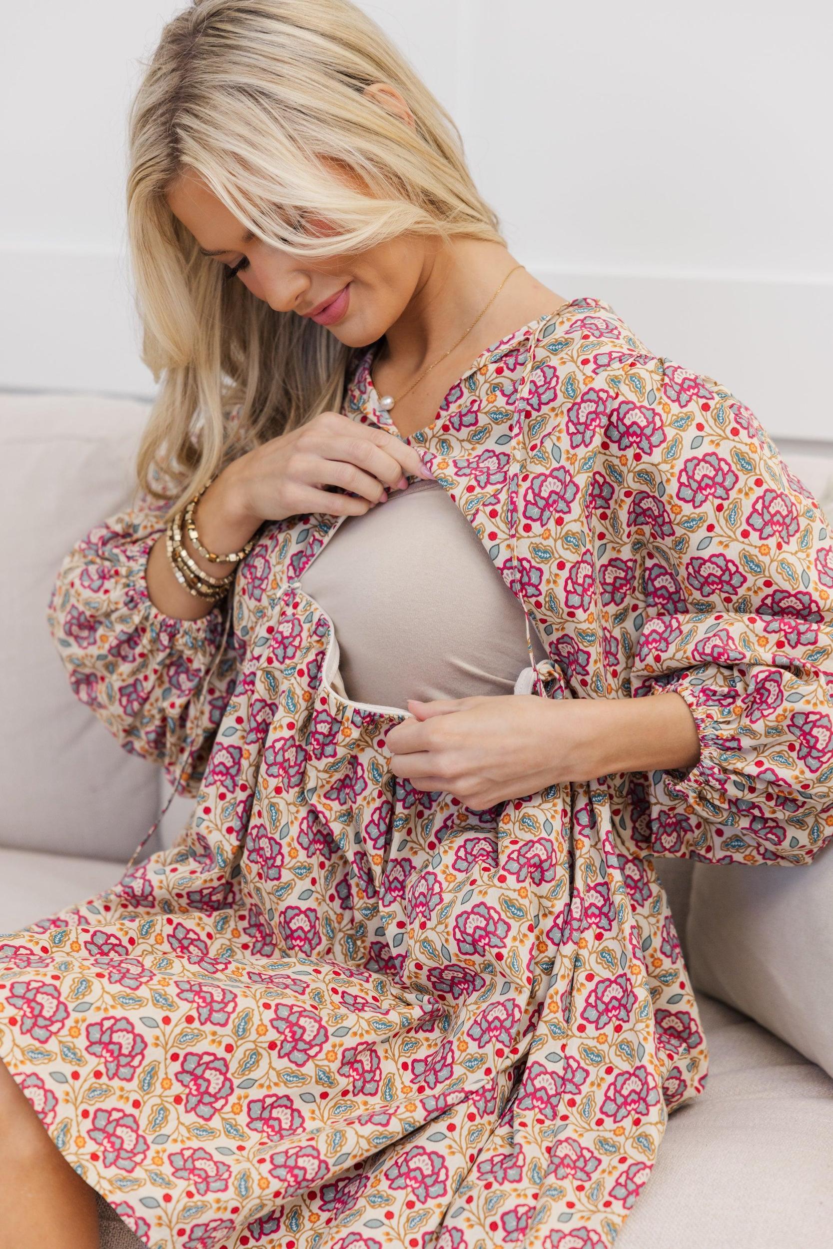 NURSING COLLECTION: It's All True Magenta Medallion Dress Female Product Image