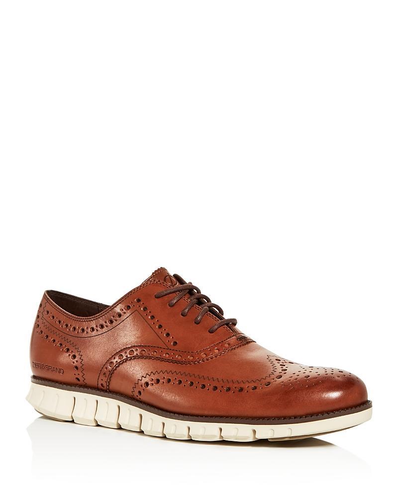 Cole Haan Mens ZERGRAND Leather Wingtip Brogue Oxfords Product Image