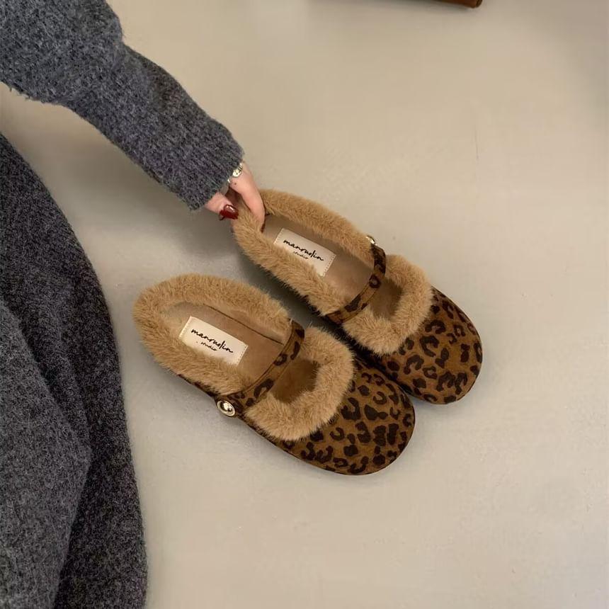 Fleece Trim Mary Jane Flats Product Image