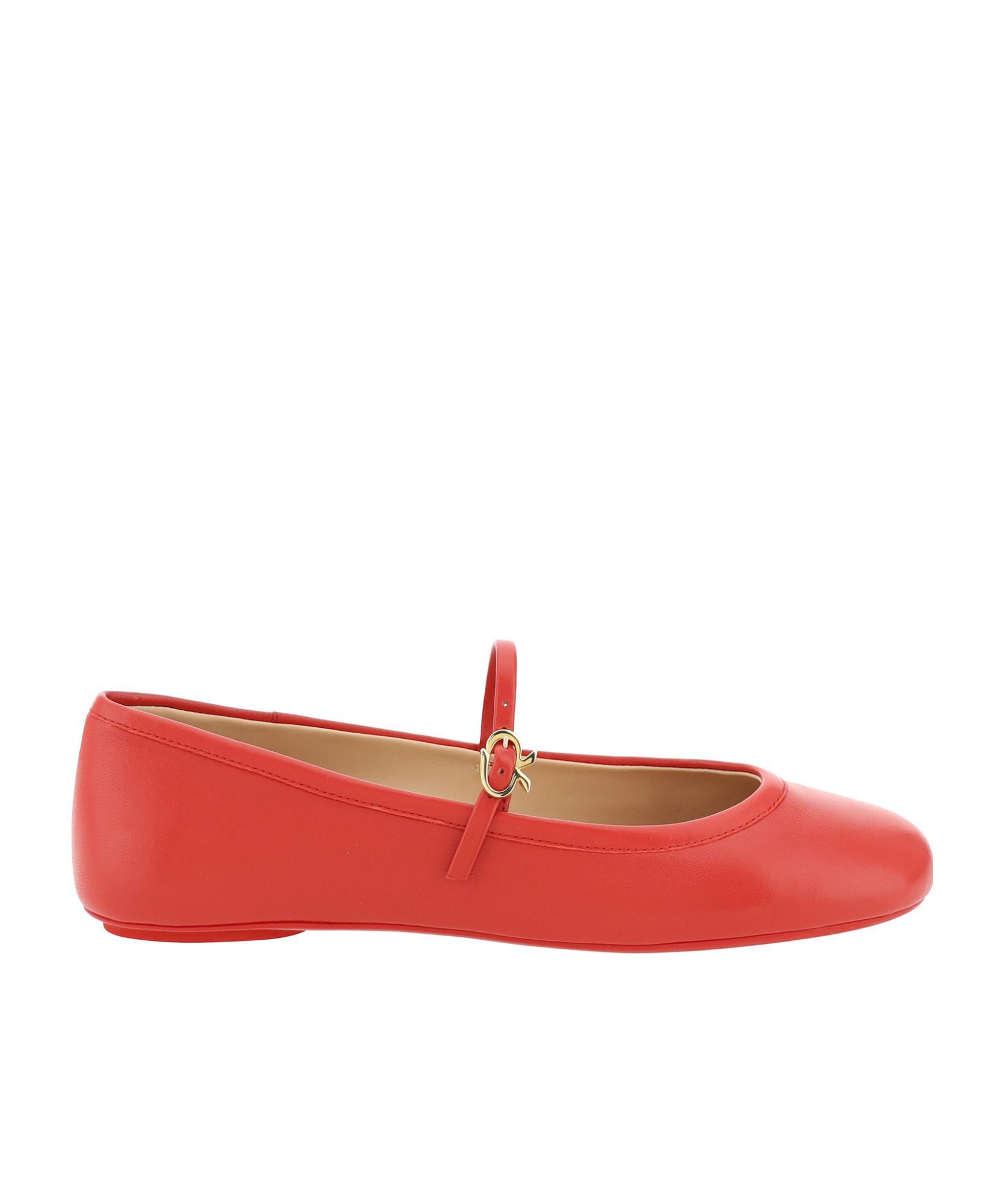 GIANVITO ROSSI Woman Ballet Flats Red Size 8 Leather In Red Nappa Product Image