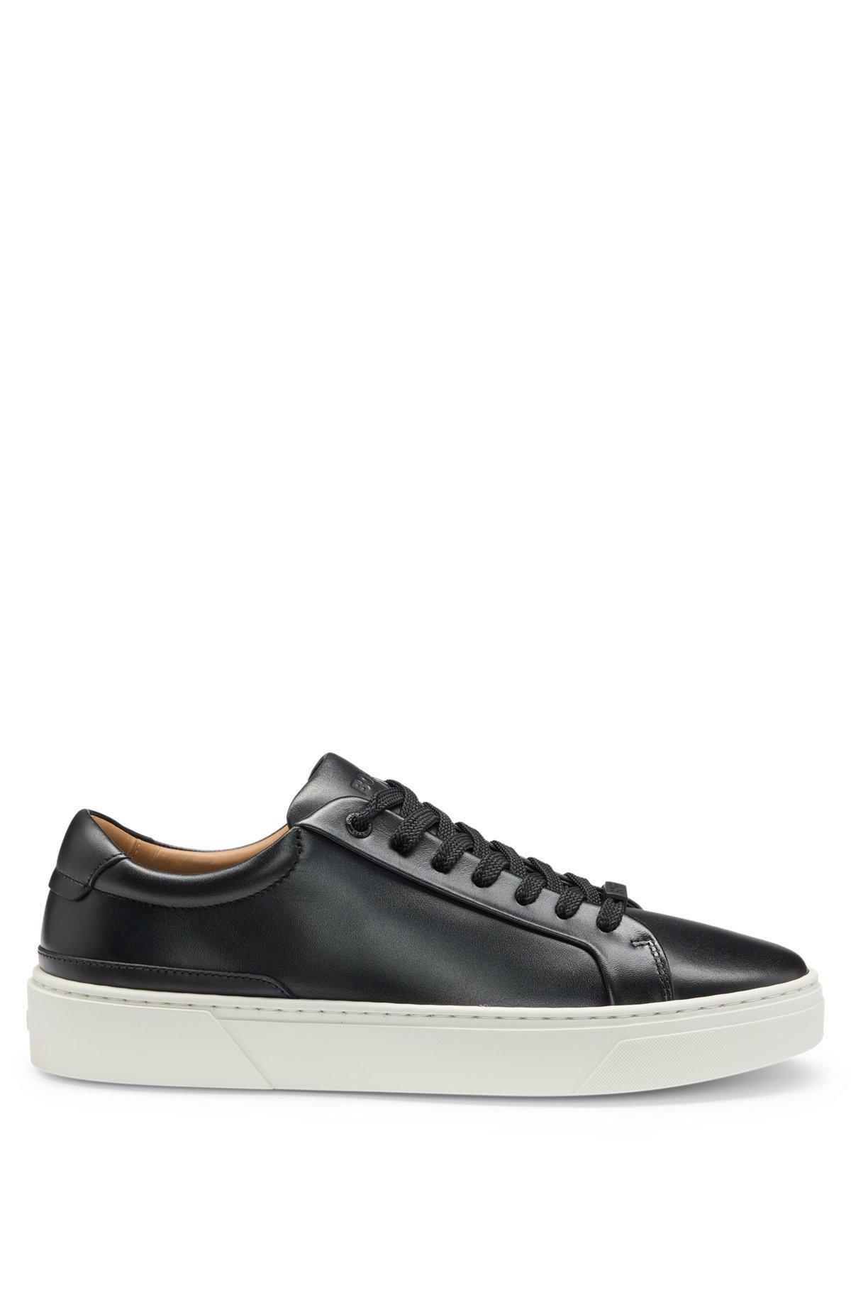 Gary leather low-top trainers with branded lace loop Product Image