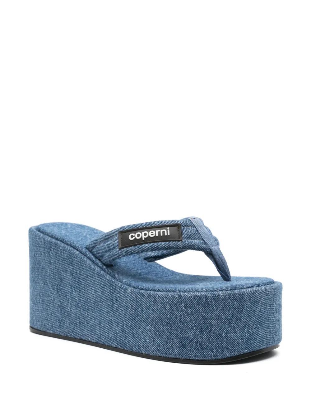 denim 100mm wedge sandals Product Image