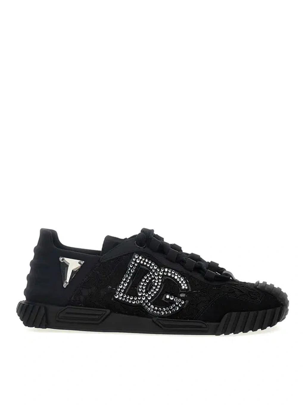 DOLCE & GABBANA Lace Ns1 Sneakers In Black Product Image