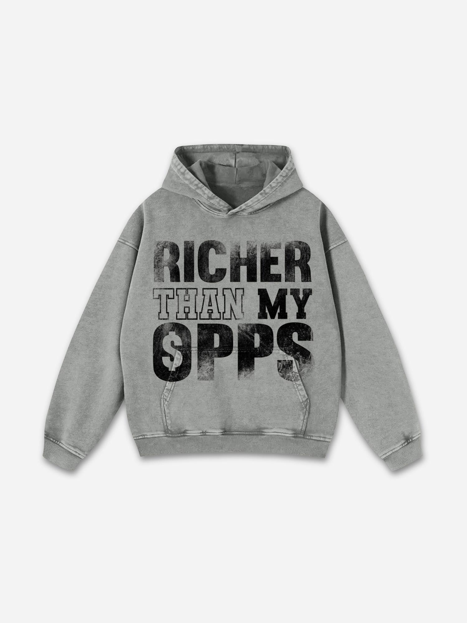 No. 28 Racing Elements Vintage Prints Graphic Acid Wash Hoodie Product Image