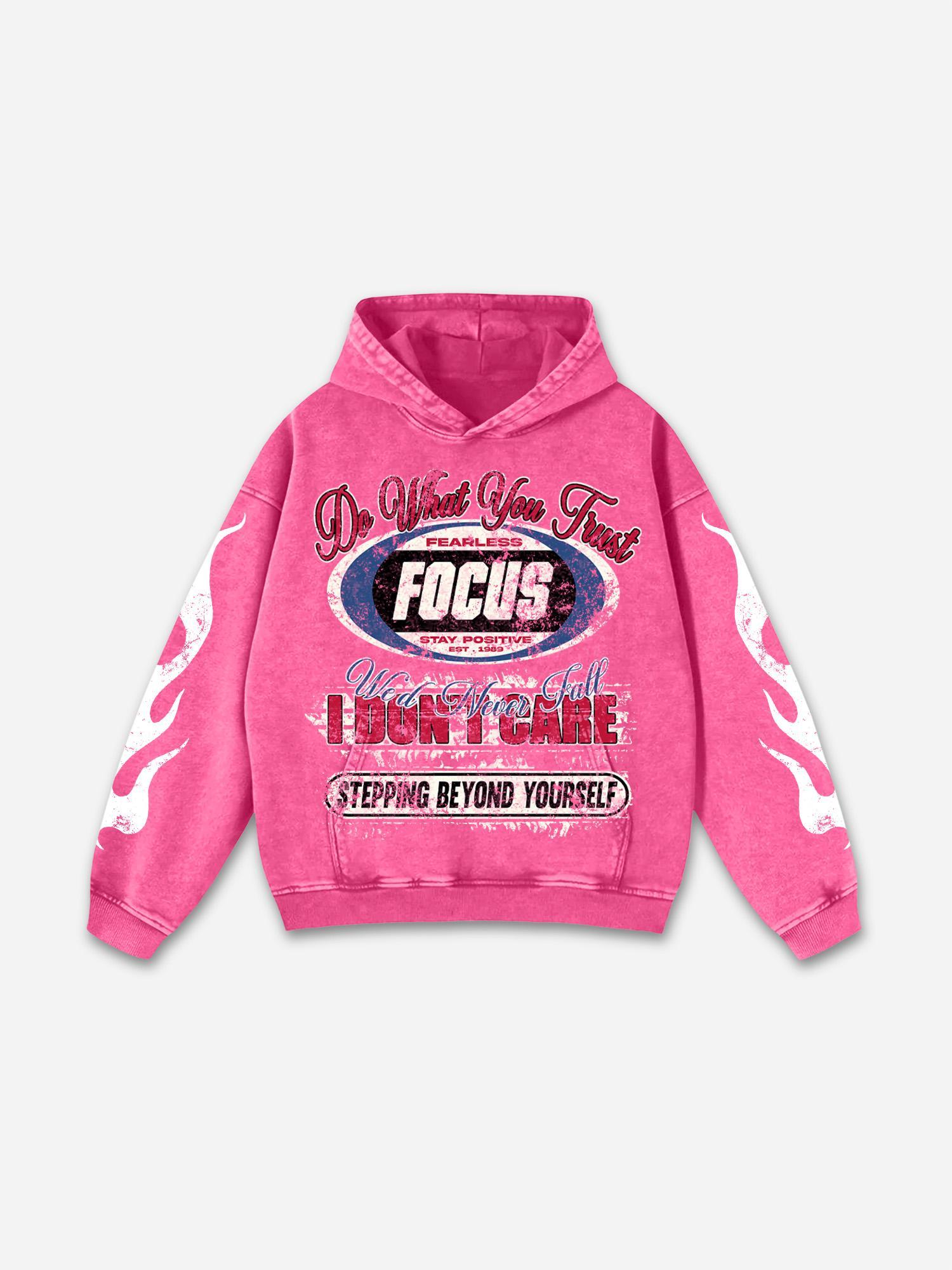 No. 28 Racing Elements Vintage Prints Graphic Acid Wash Hoodie Product Image
