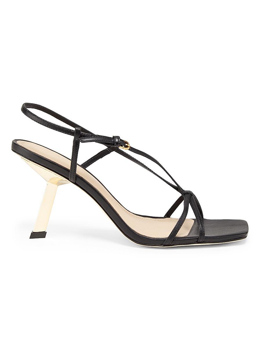 Womens 75MM Leather T-Strap Sandals Product Image