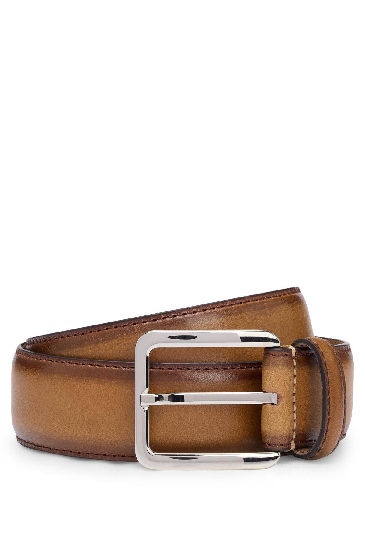 Italian-leather belt with contrast stitching Product Image