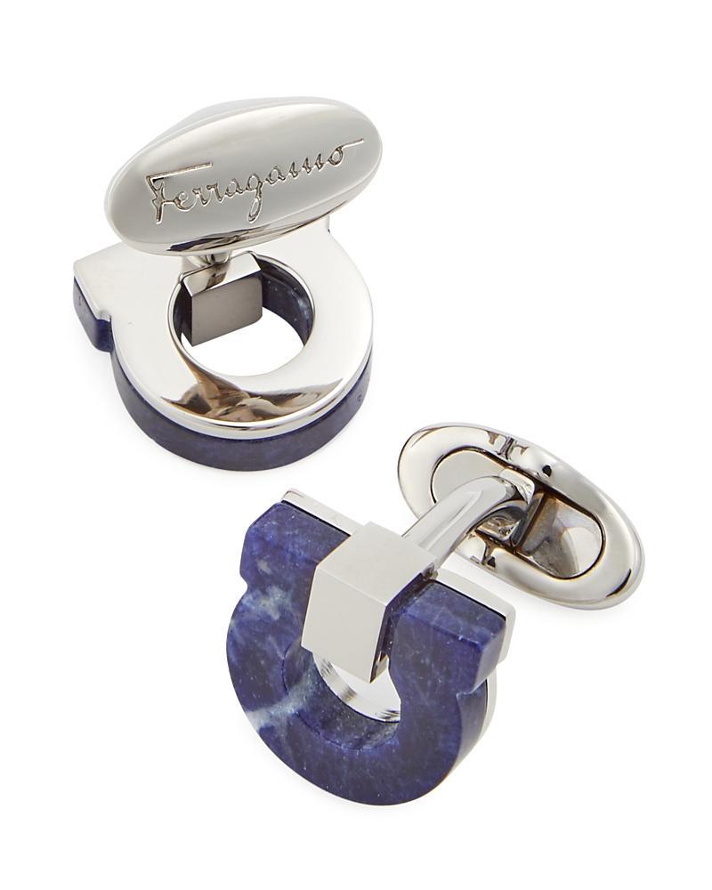 Salvatore Ferragamo Mens Limestone Gancini Cuff Links Product Image