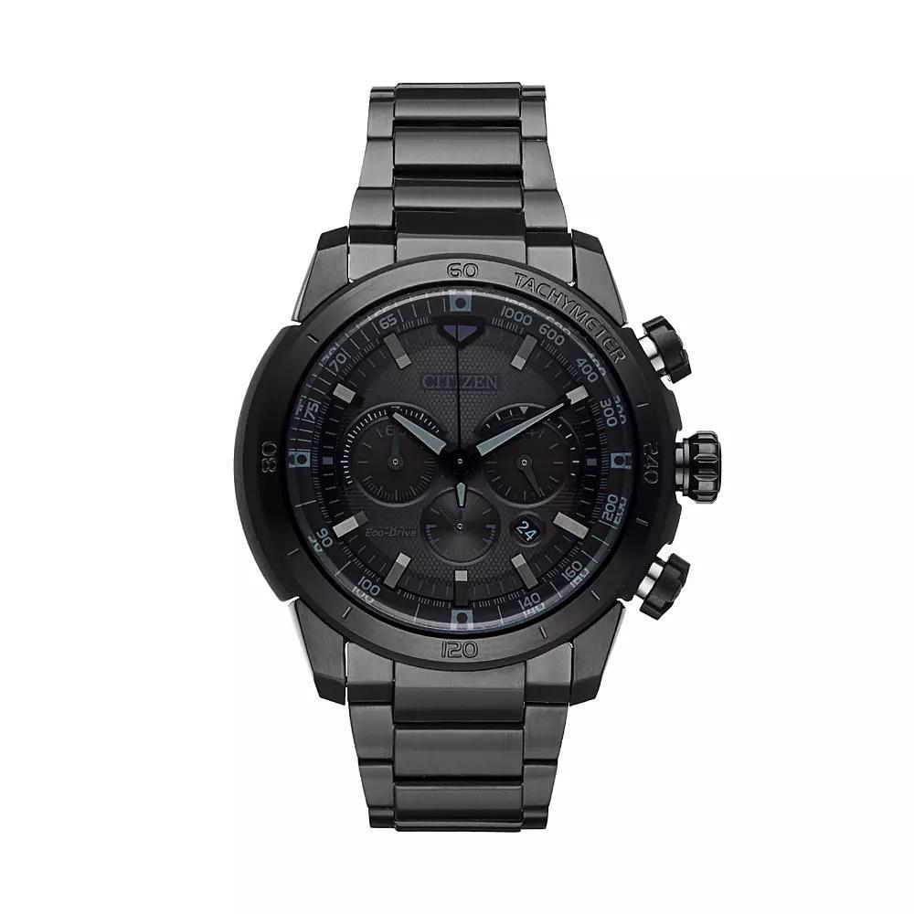 Citizen Eco-Drive Mens Ecosphere Black Ion-Plated Stainless Steel Chronograph Watch - CA4184-81E Product Image