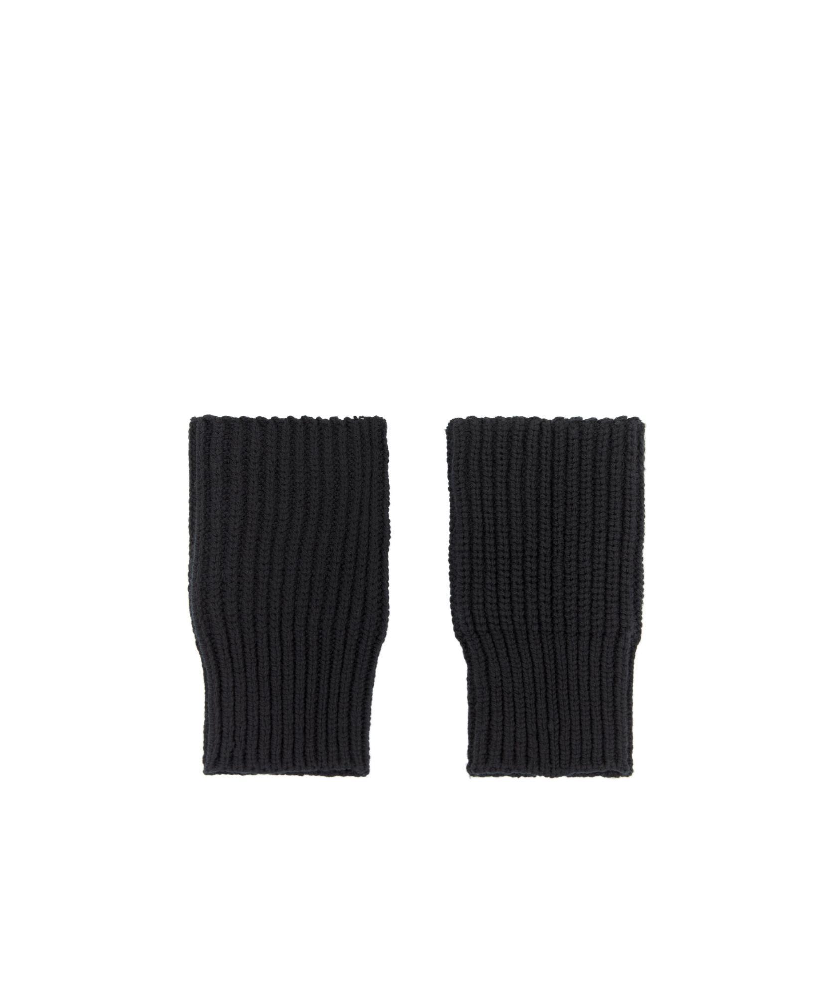 DRIES VAN NOTEN Ribbed-knit Pull-on Mittens In Black Product Image