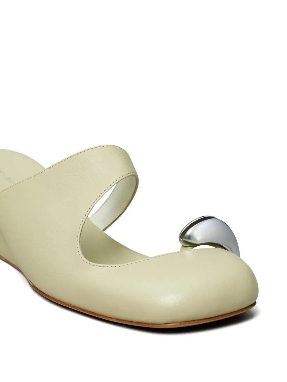 pierced 45mm wedge mules Product Image