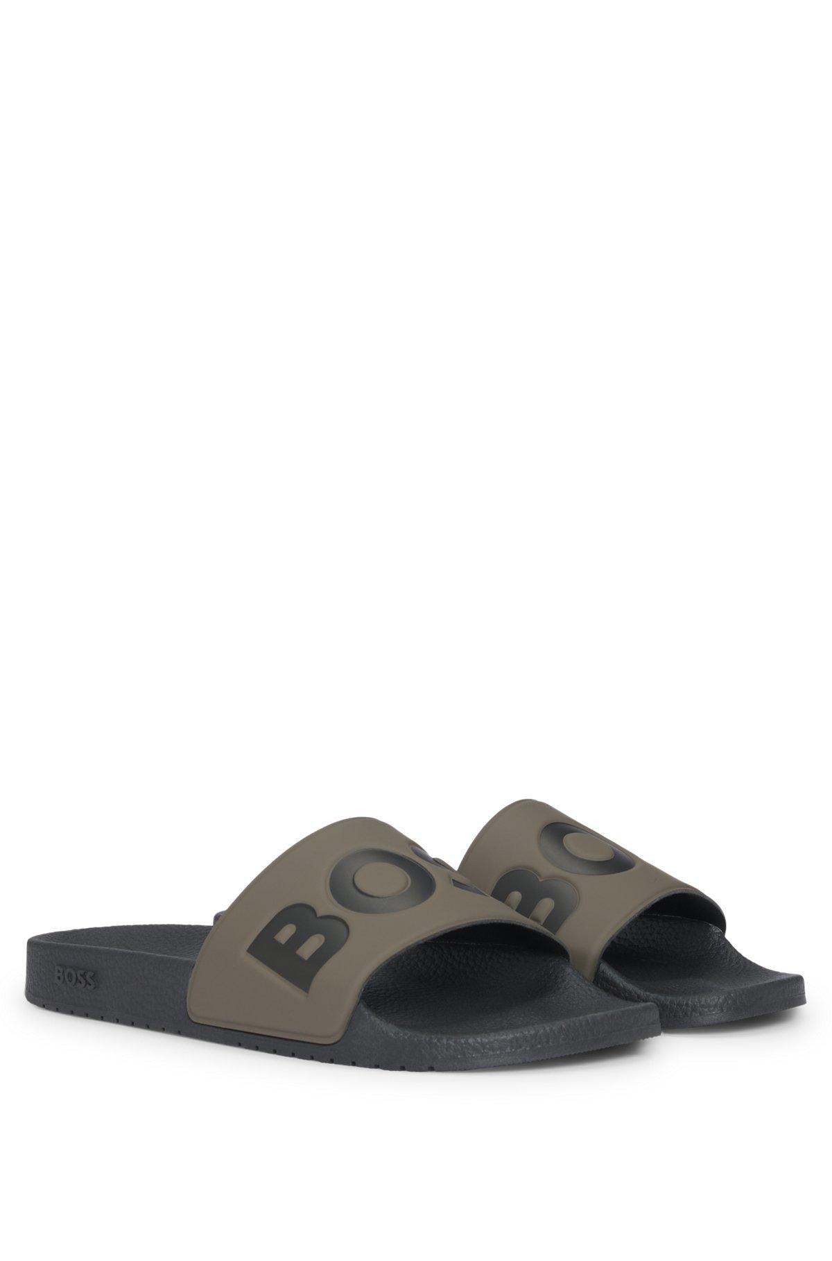 Italian-made slides with large logo detail Product Image