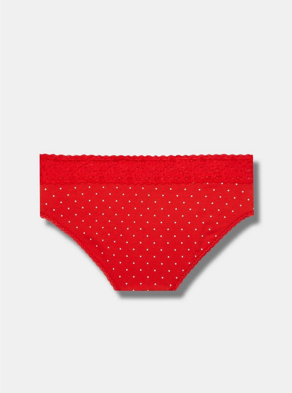 Cotton Mid-Rise Hipster Lace Trim Panty Product Image