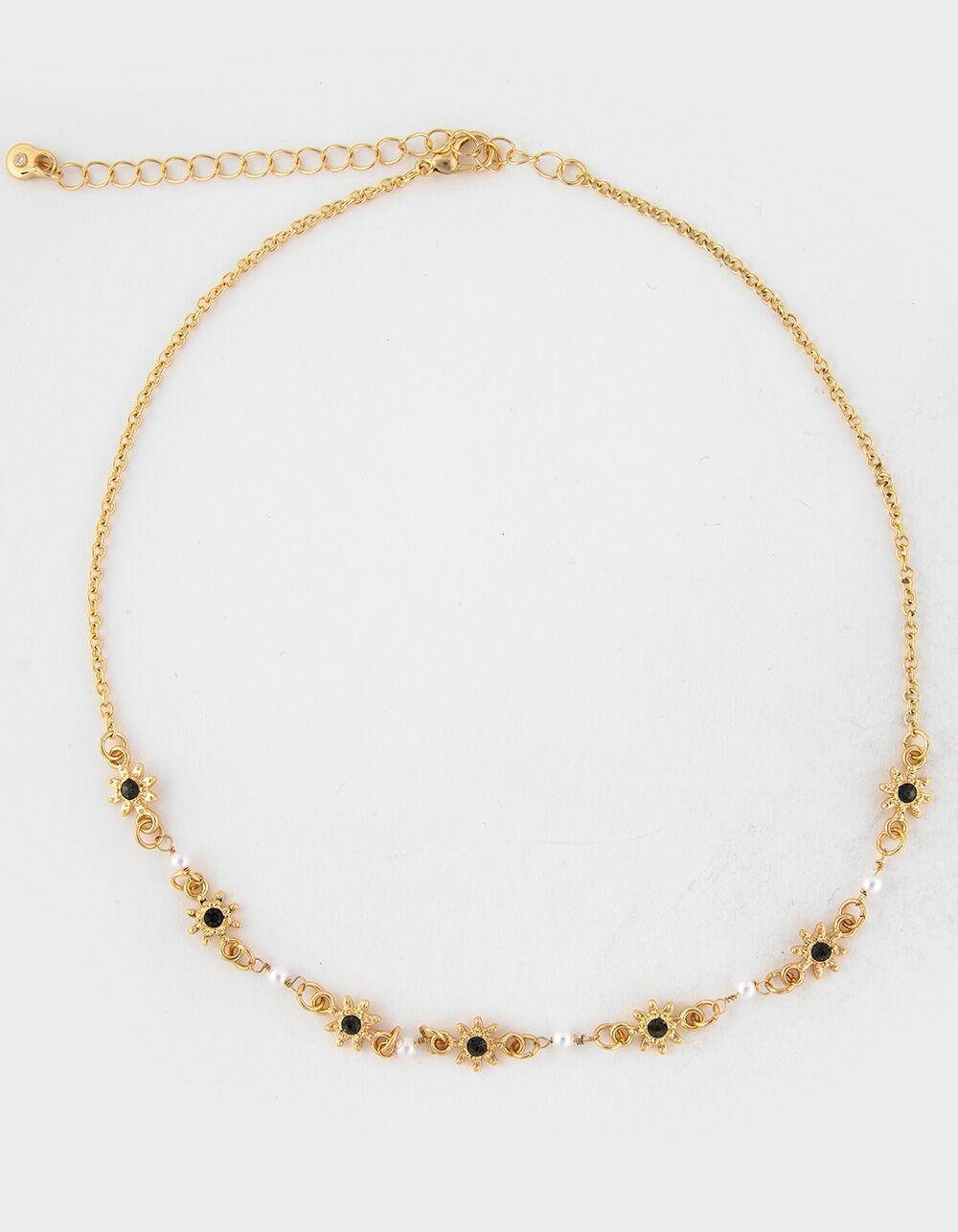 FULL TILT Layered Flower Sun Charm Necklace Product Image