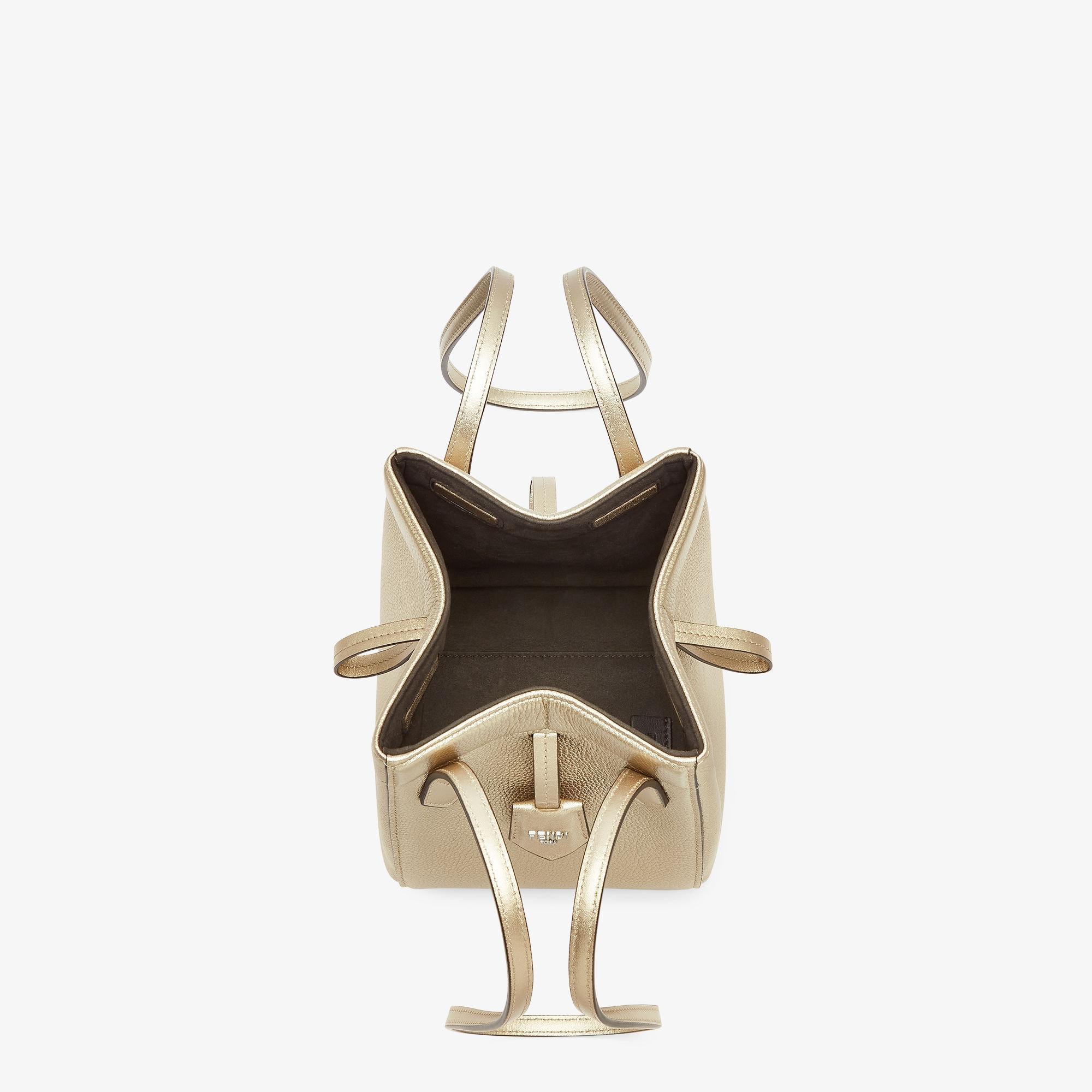 Fendi Origami MiniTransformable champagne-colored metallic leather mini-bag Product Image