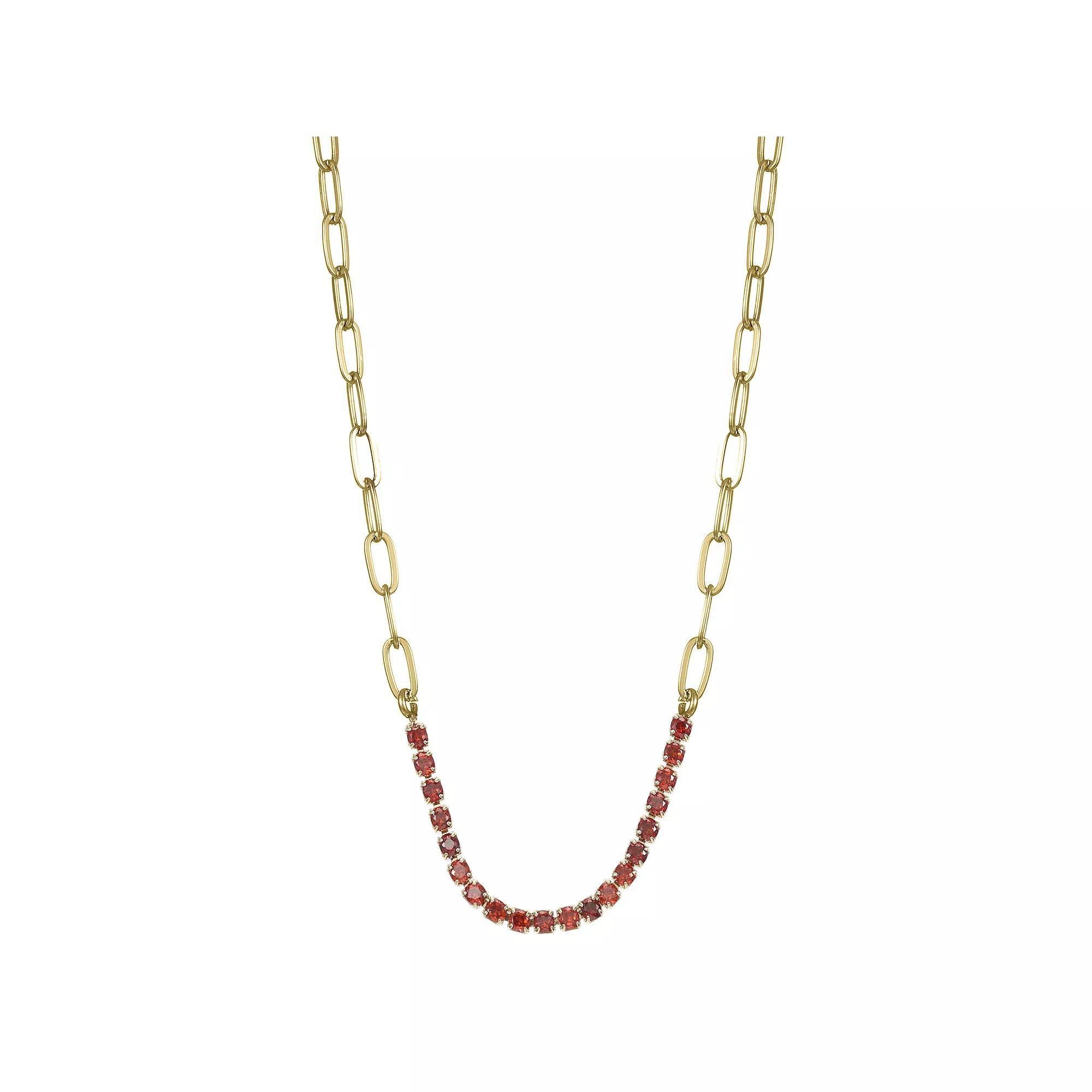 City Luxe Crystal Birthstone Collar Necklace, Women's, Size: 18-20" ADJ, January Gold Tone Product Image