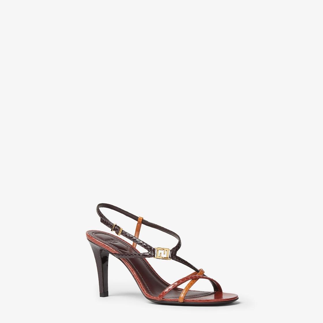 Fendi FFoldMulticolor metallic ayers high-heeled sandals Product Image