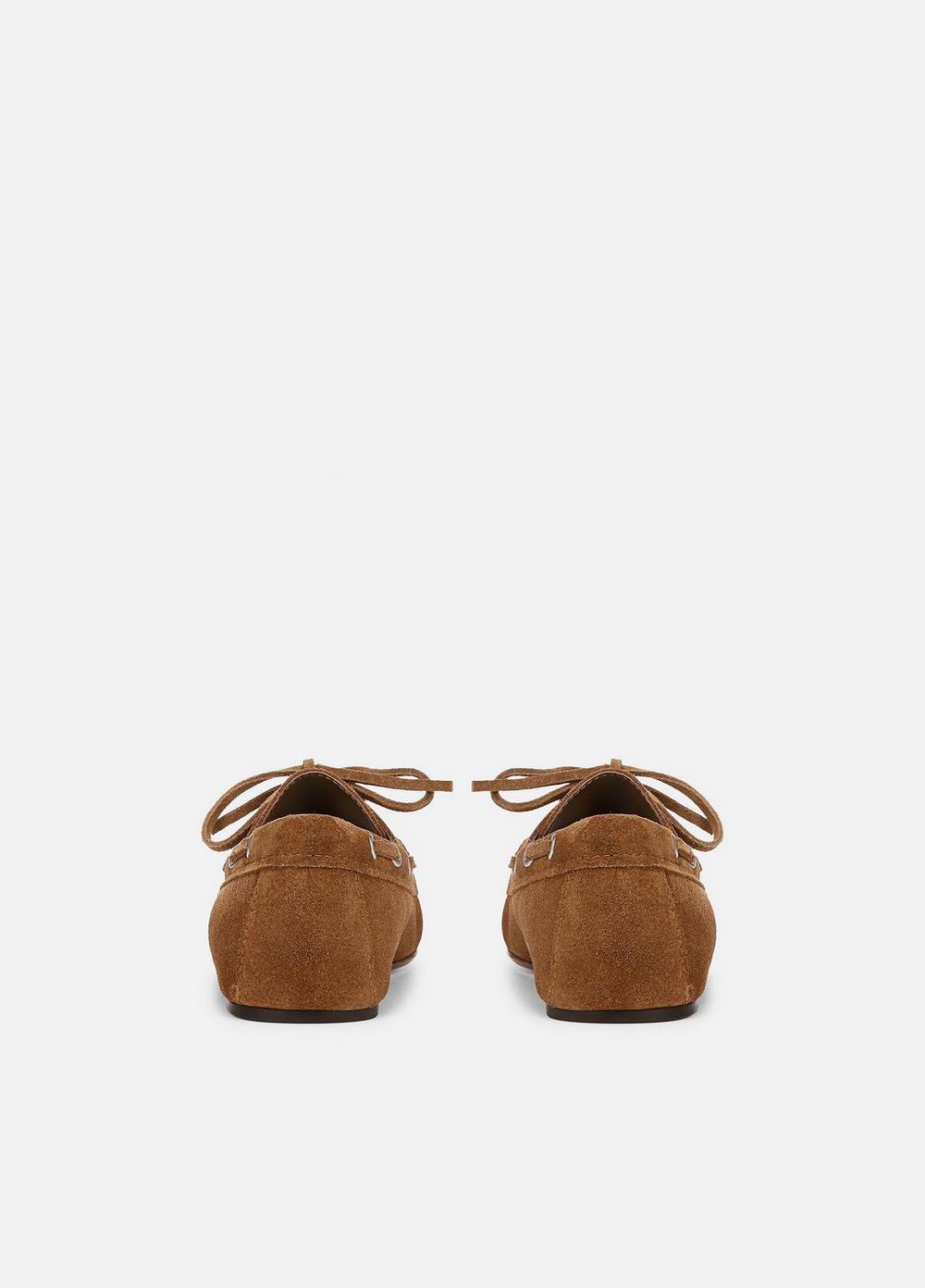 Womens Marin Suede Lace-Up Loafer, Elmwood, Size 6 Vince Product Image