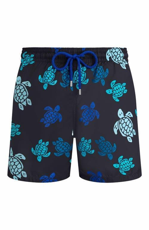 Mens Multicolor Turtle-Print Swim Shorts Product Image