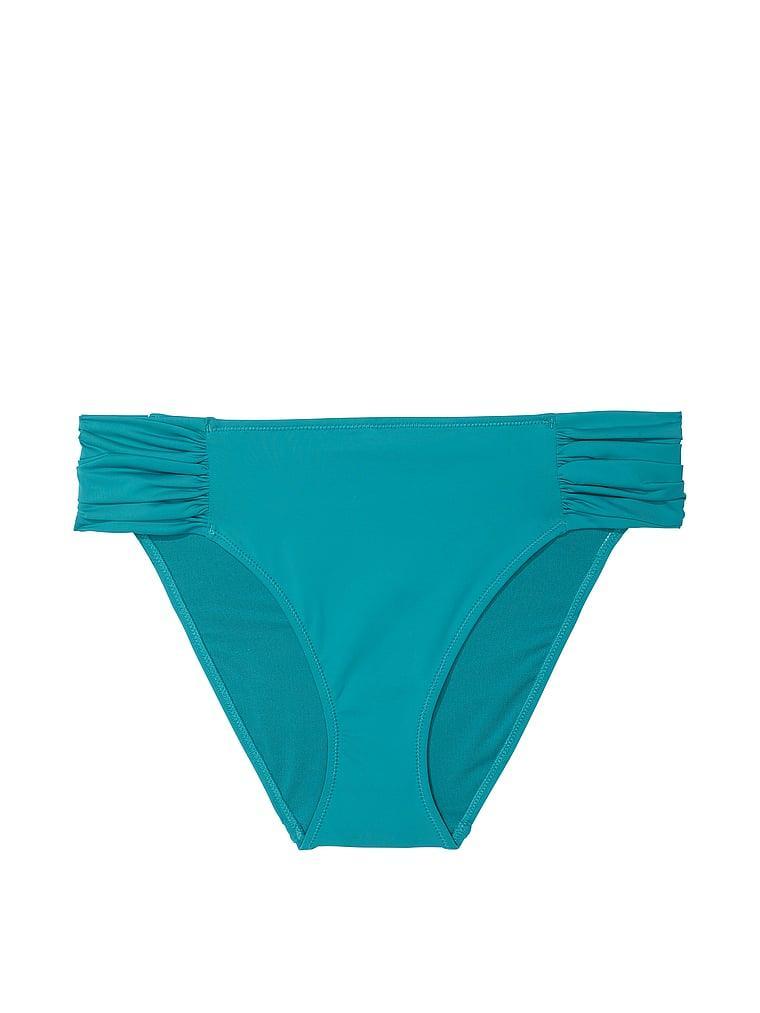 Essential Shirred Mid-Rise Bikini Bottom Product Image
