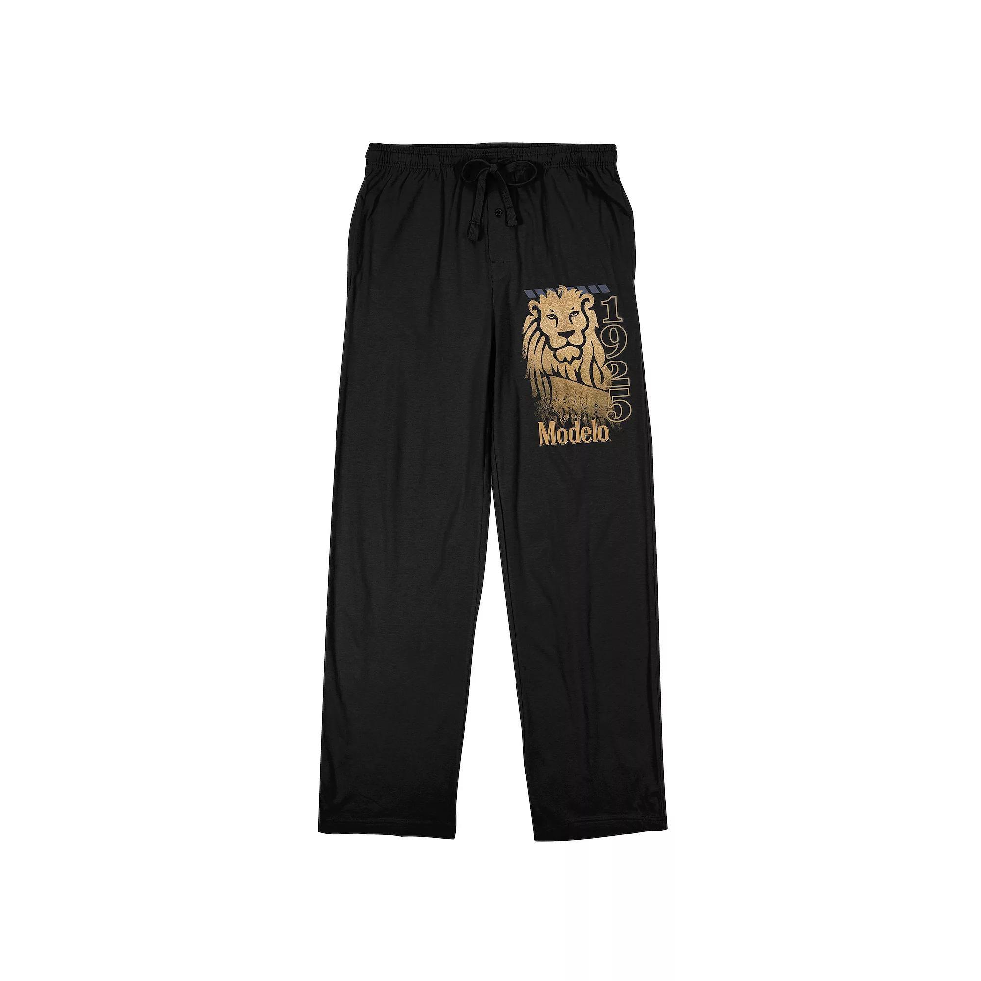 Men's Modelo 1925 Lion Logo Pajama Pants, Size: Medium, Black Product Image