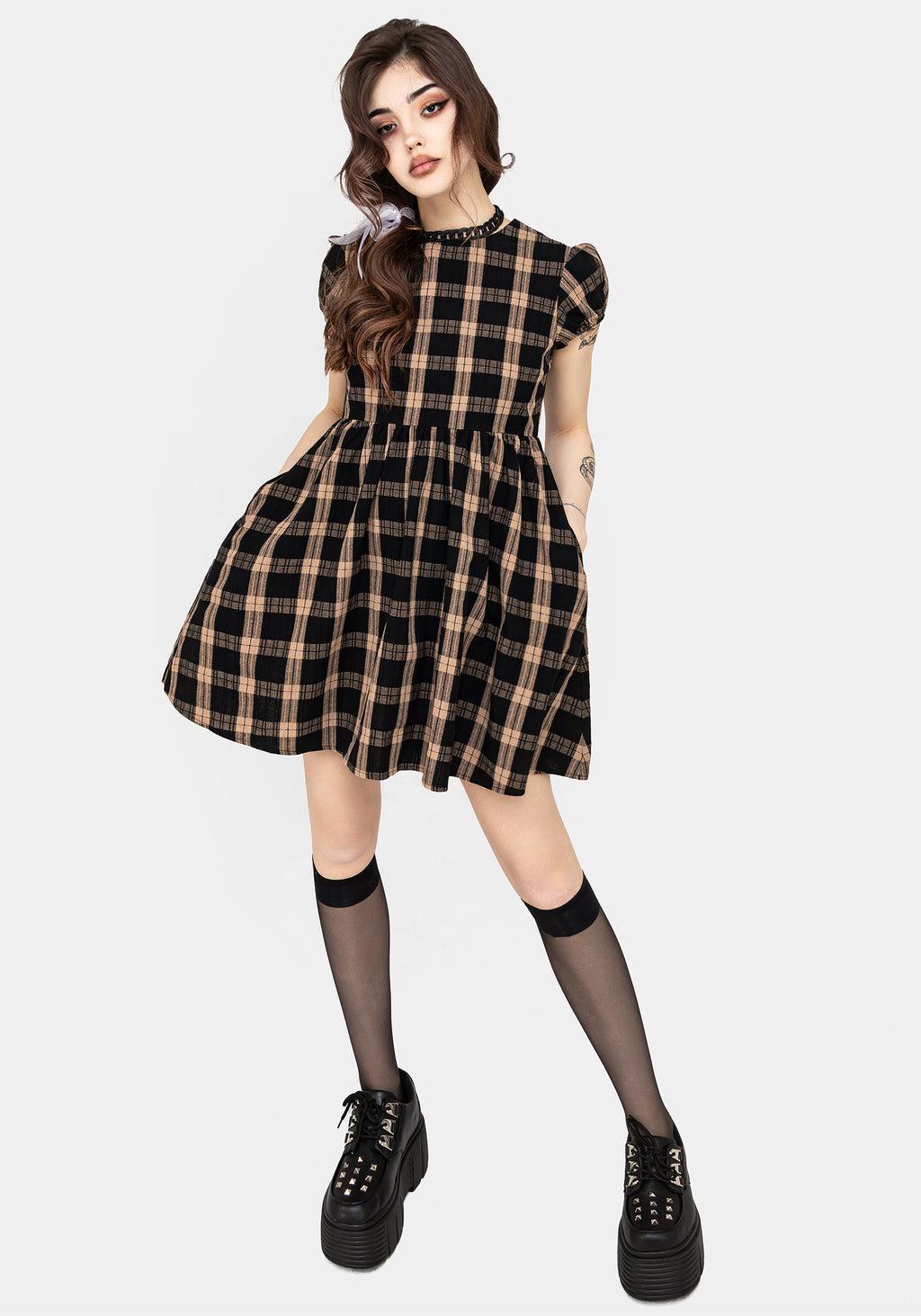Backspace Check Mini Skater Dress Product Image